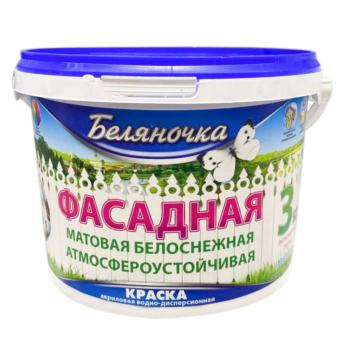 картинка Краска Беляночка фасадная 3кг от базы строительно-отделочных материалов